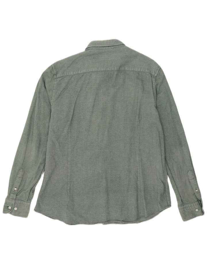 Мужская рубашка MASSIMO DUTTI XL зеленая, хлопок