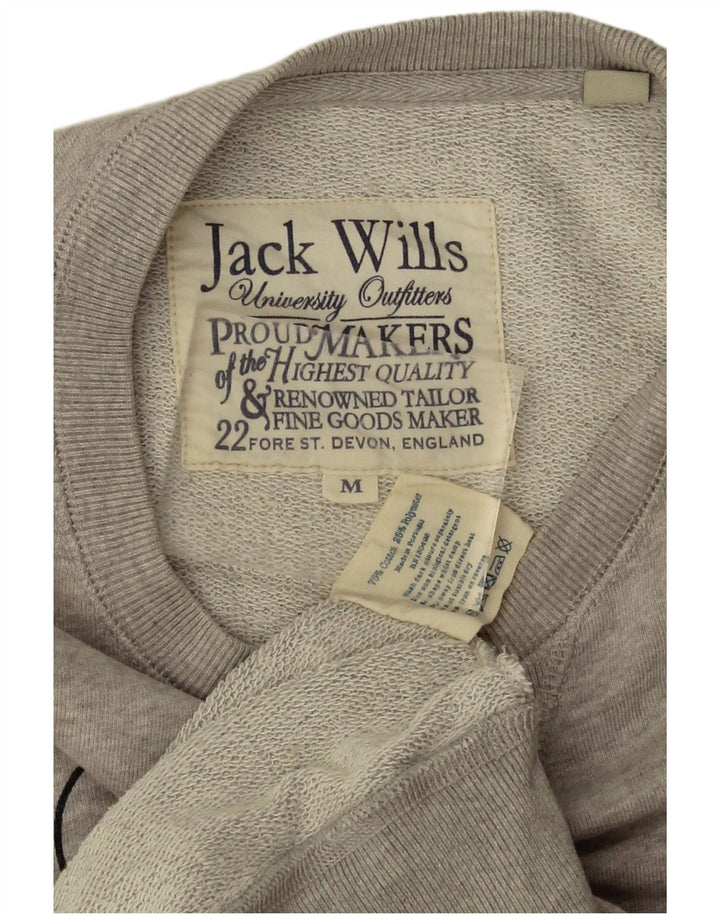 Мужской свитшот с рисунком Jack Wills, хлопковый джемпер среднего серого цвета в крапинку
