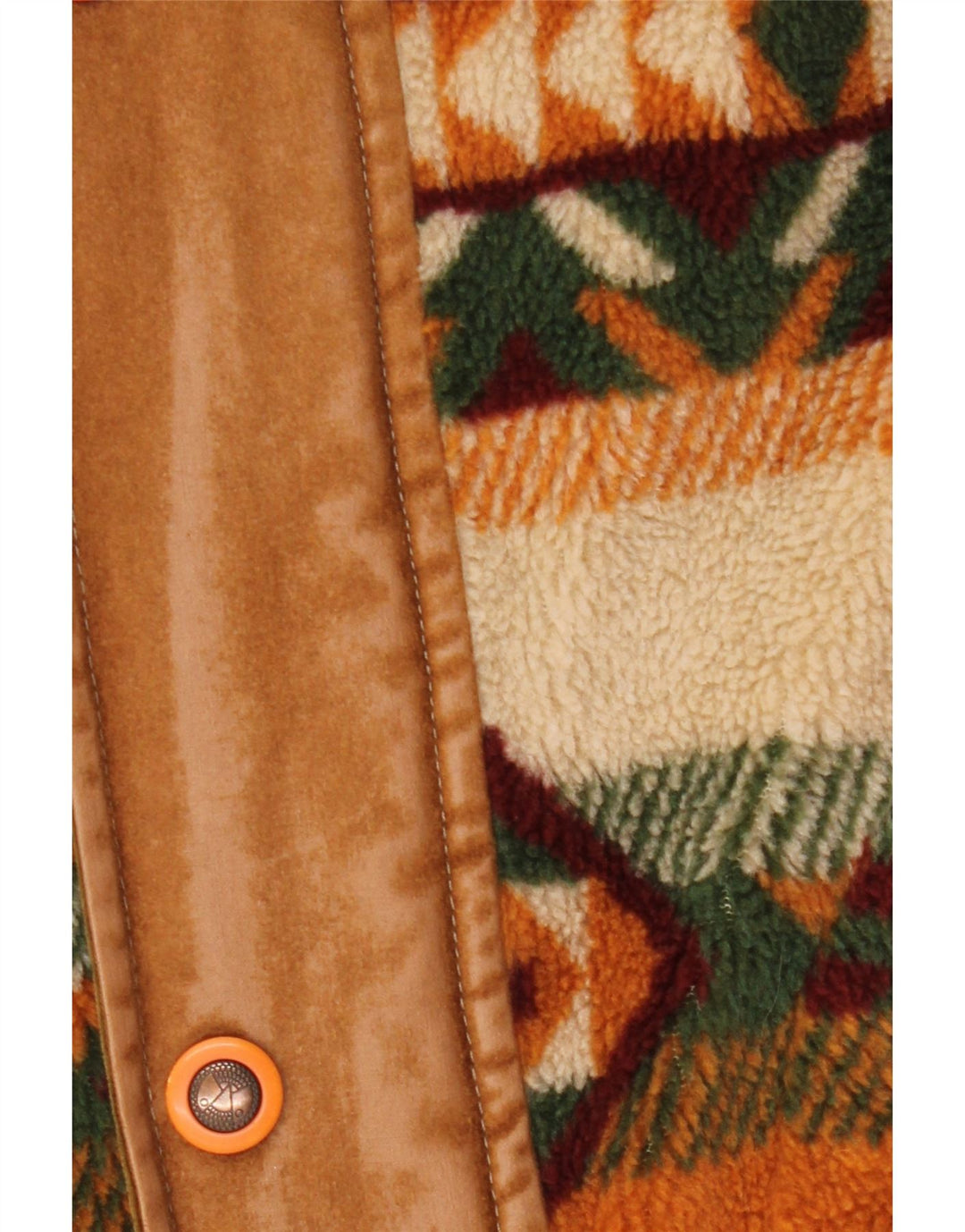 Мужская флисовая куртка WAMPUM UK 40, большая коричневая с геометрическим рисунком