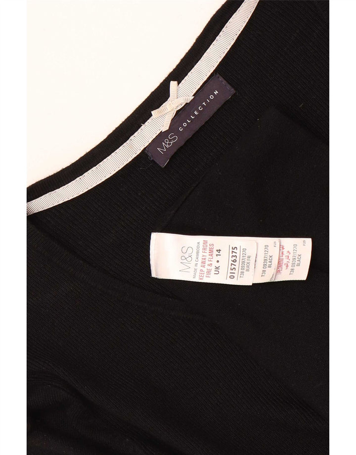 Женская туника с рукавом 3/4 Marks & Spencer UK 14, средний черный, вискоза
