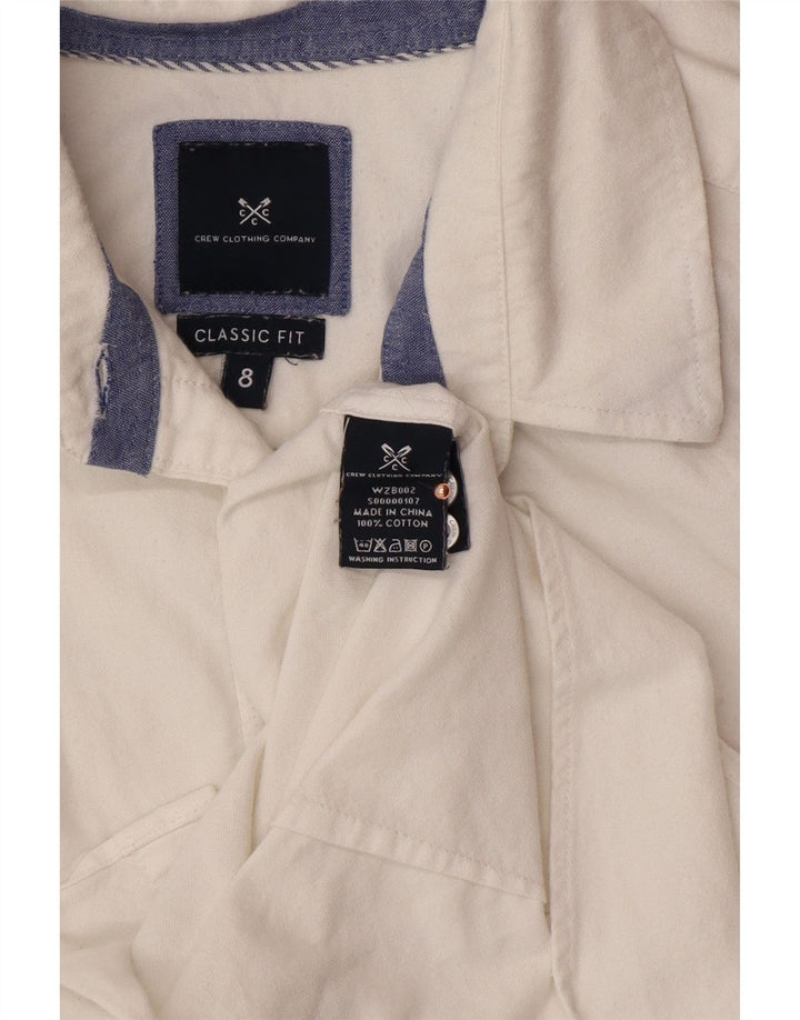 ЭКИПАЖНАЯ ОДЕЖДА Женская рубашка классического кроя UK 8 маленькая белая хлопковая