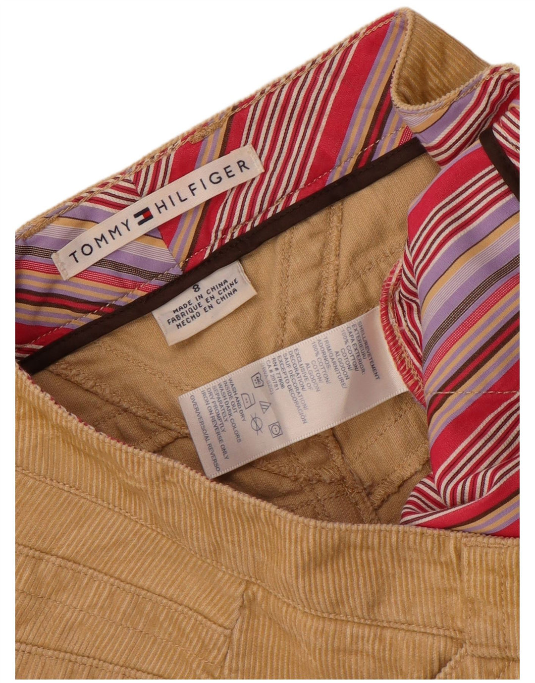 Женская вельветовая юбка Tommy Hilfiger US 8 Medium W32 Бежевый хлопок