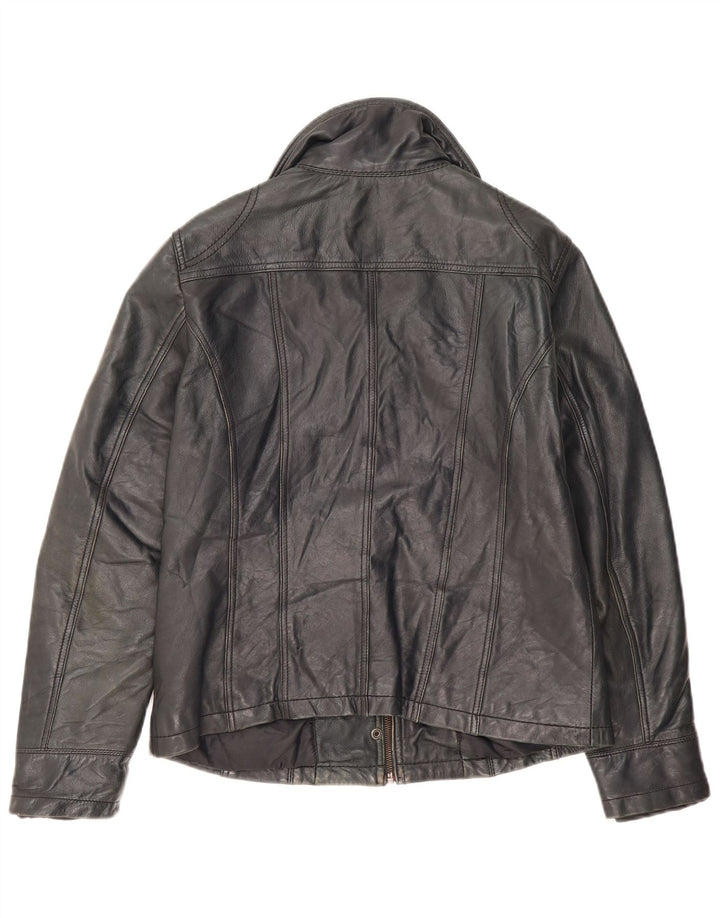 Винтажная женская кожаная куртка IT 44 Medium Black Leather