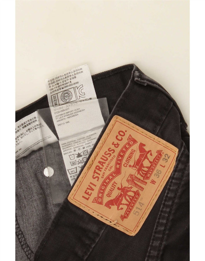 Мужские прямые джинсы Levi's 514 W36 L32, черный хлопок