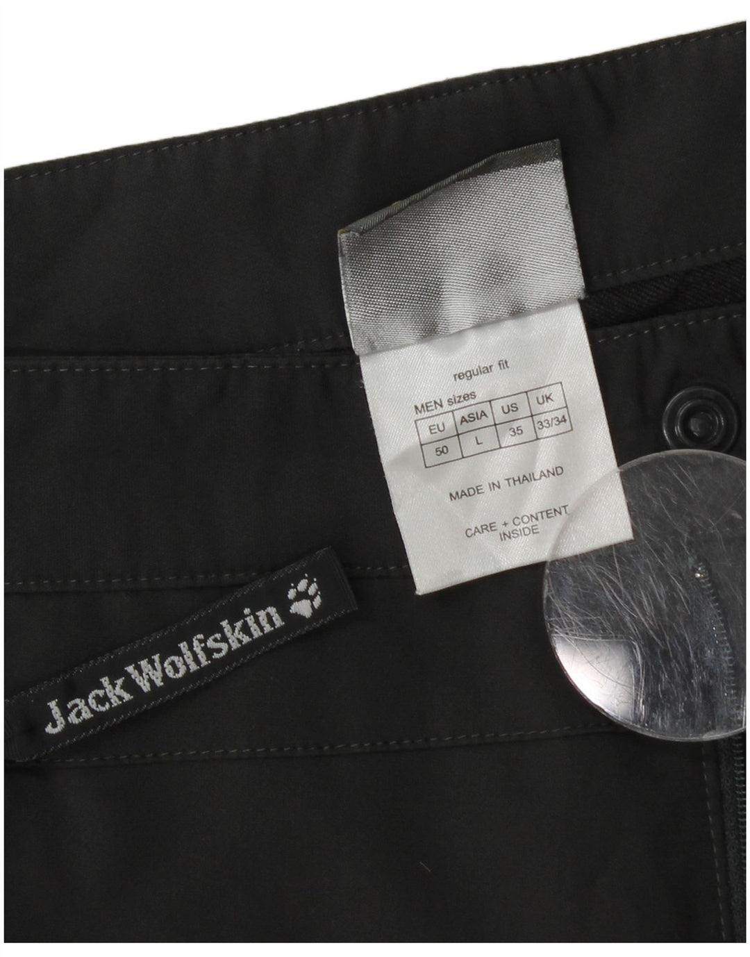 Мужские шорты-бермуды JACK WOLFSKIN W33, средний черный, полиэстер