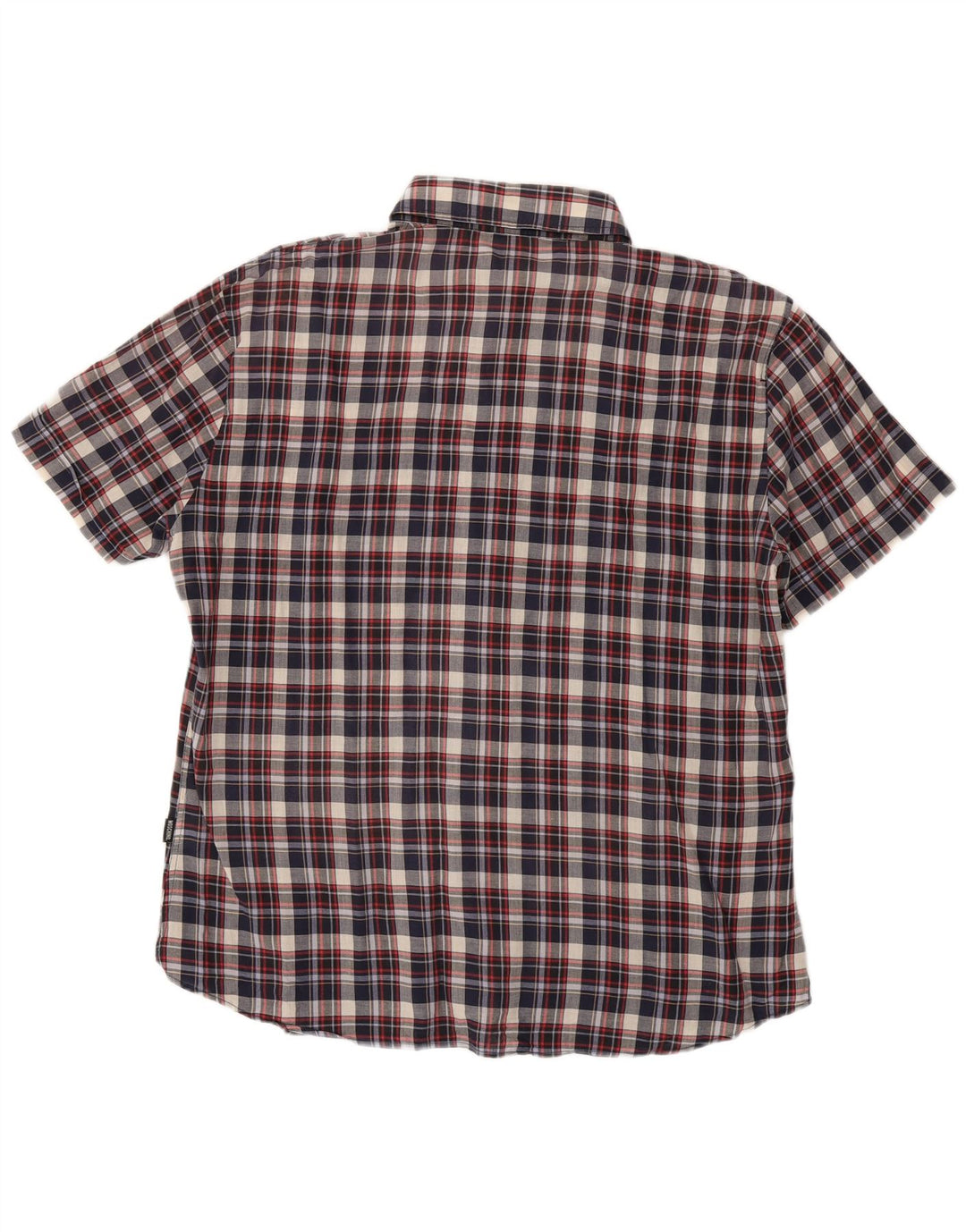 Мужская рубашка с коротким рукавом Moschino 3XL темно-синяя в клетку