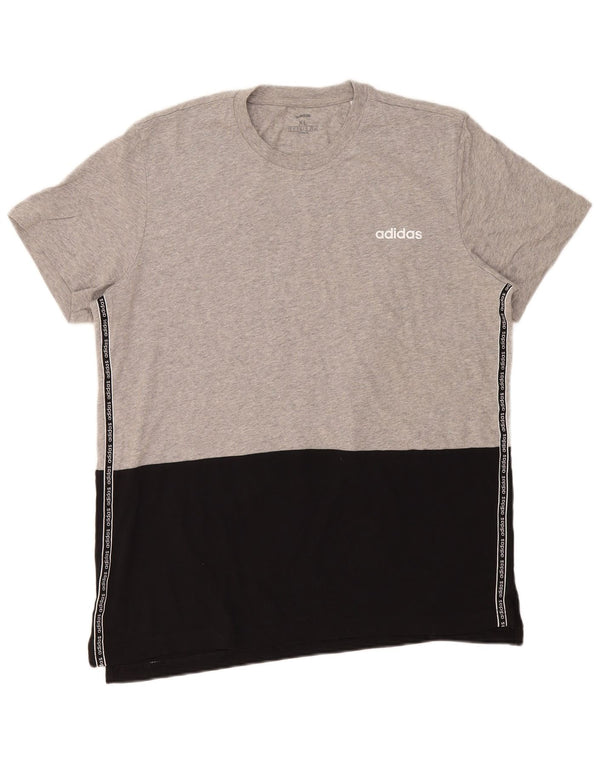 Adidas Мужская футболка с рисунком Top XL Серый хлопок с цветными блоками