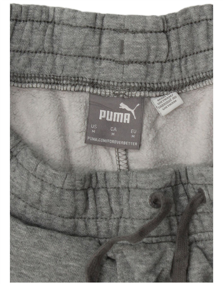 Мужские спортивные шорты PUMA, хлопковые шорты среднего серого цвета с крапинками