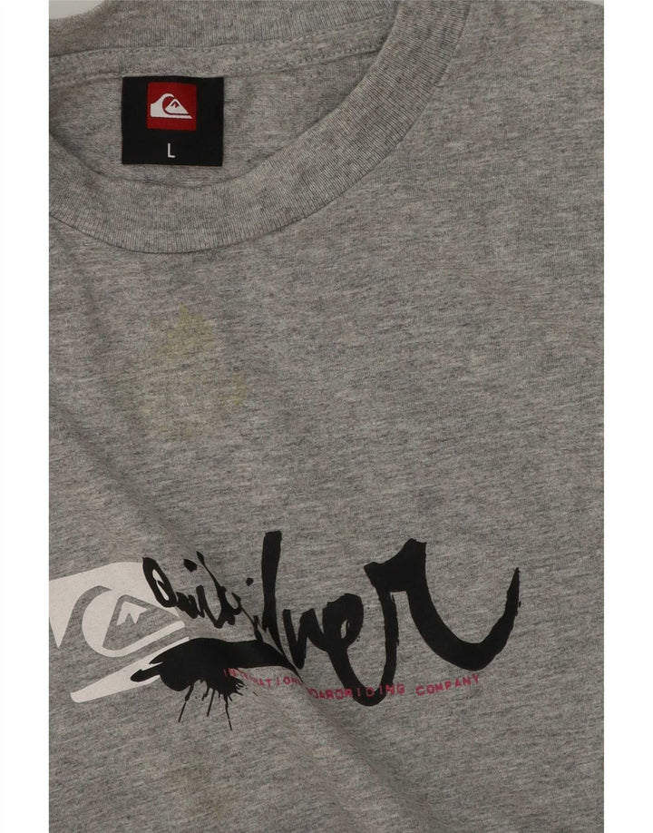 Мужская футболка с рисунком Quiksilver, большая серая
