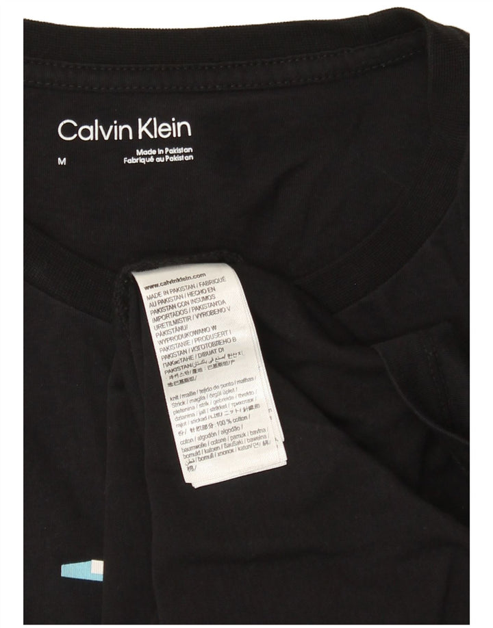 Мужская футболка с рисунком Calvin Klein, средний черный хлопковый топ