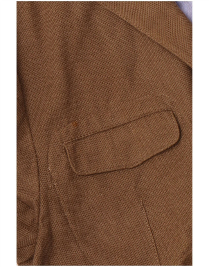 Мужской пиджак MASSIMO DUTTI на 3 пуговицах UK 40, большой коричневый хлопок