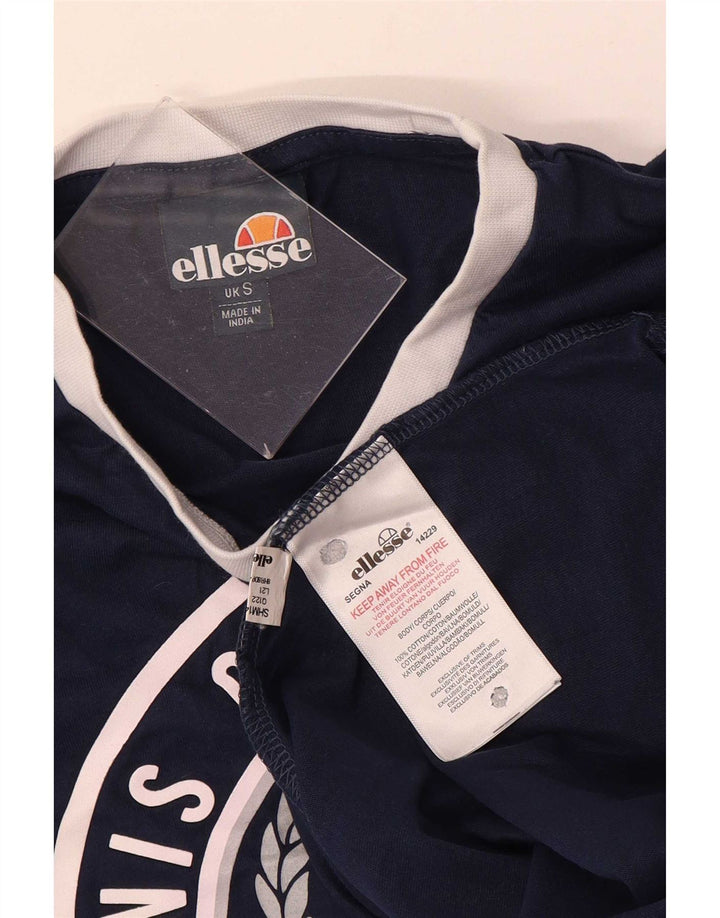Мужская футболка Ellesse Regular с графическим рисунком, маленькая, темно-синяя, хлопковая