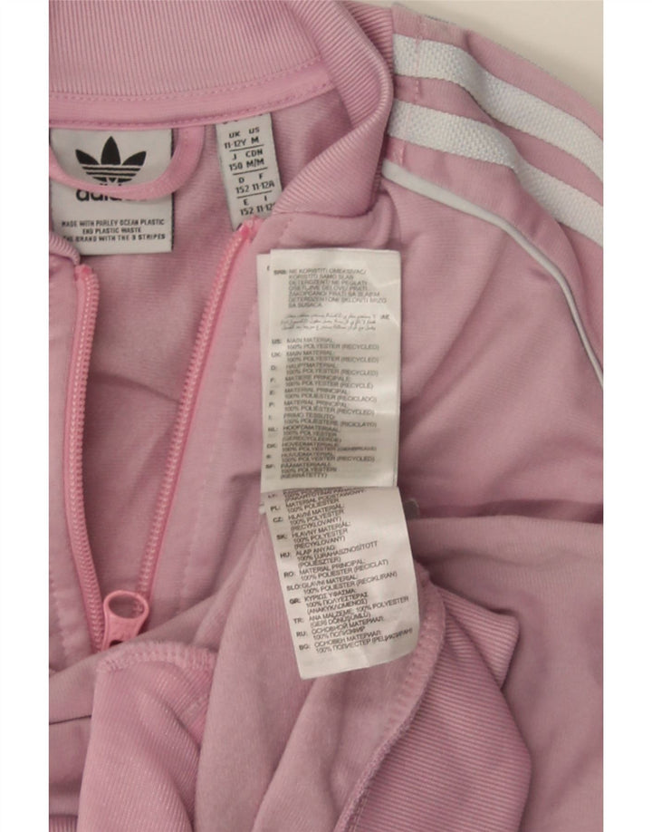 Спортивный костюм Adidas для девочек, верхняя куртка 11-12 лет, розовый полиэстер