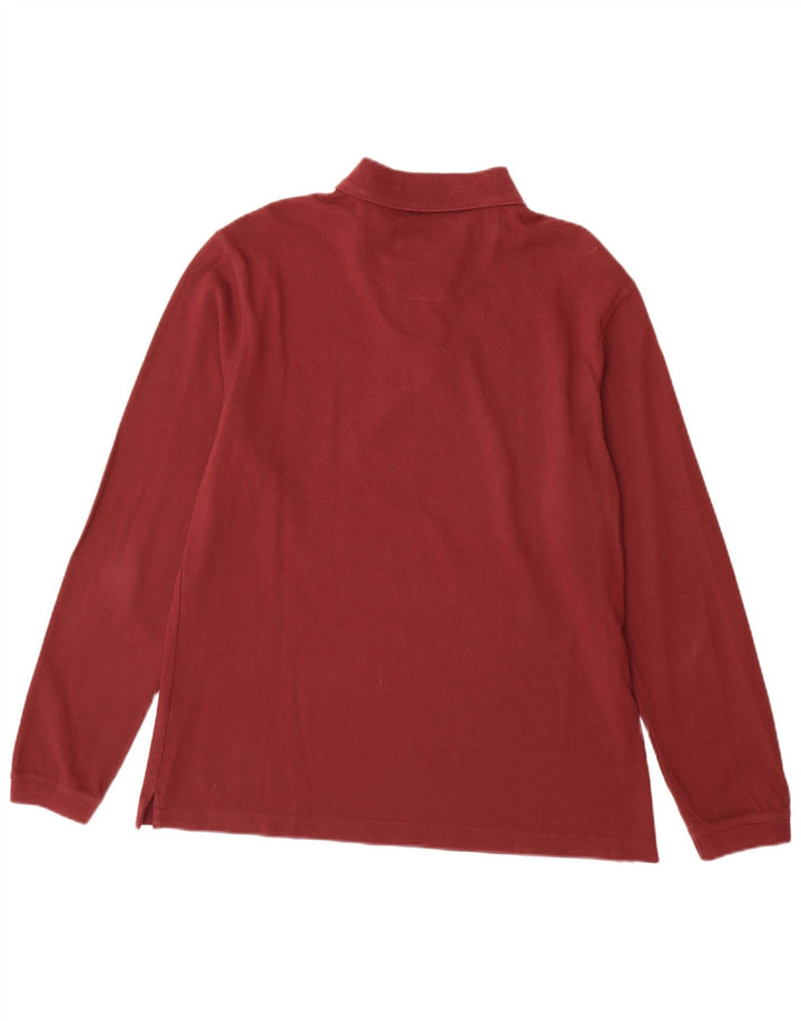 Мужская рубашка поло BARBOUR с длинным рукавом XL, бордовый хлопок