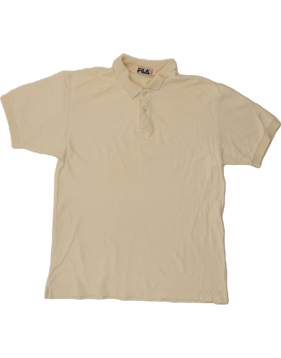 FILA Mens Polo Shirt IT 52 Large Beige Cotton Vintage Fila and Second-Hand Fila from Messina Hembry 