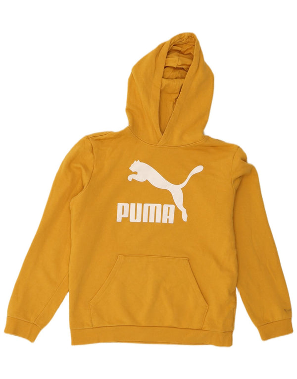 Джемпер с капюшоном Puma для девочек 15–16 лет, желтый хлопок, размер XL