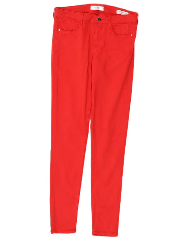 Женские джинсы-джеггинсы скинни Guess W28 L29, красный хлопок