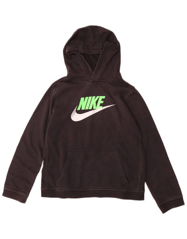Джемпер с капюшоном Nike для мальчиков с графикой, 13–14 лет, размер XL, черный, хлопок, спортивный