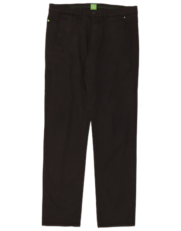 Мужские прямые брюки-чиносы Hugo Boss IT 48 Medium W34 L32 Черный хлопок