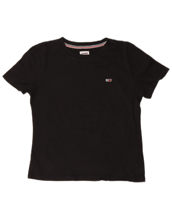 Женская футболка Tommy Hilfiger Top UK 10, маленькая, черный хлопок