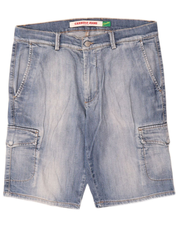 CARRERA Mens Cargo Denim Shorts W34 Large Blue Cotton