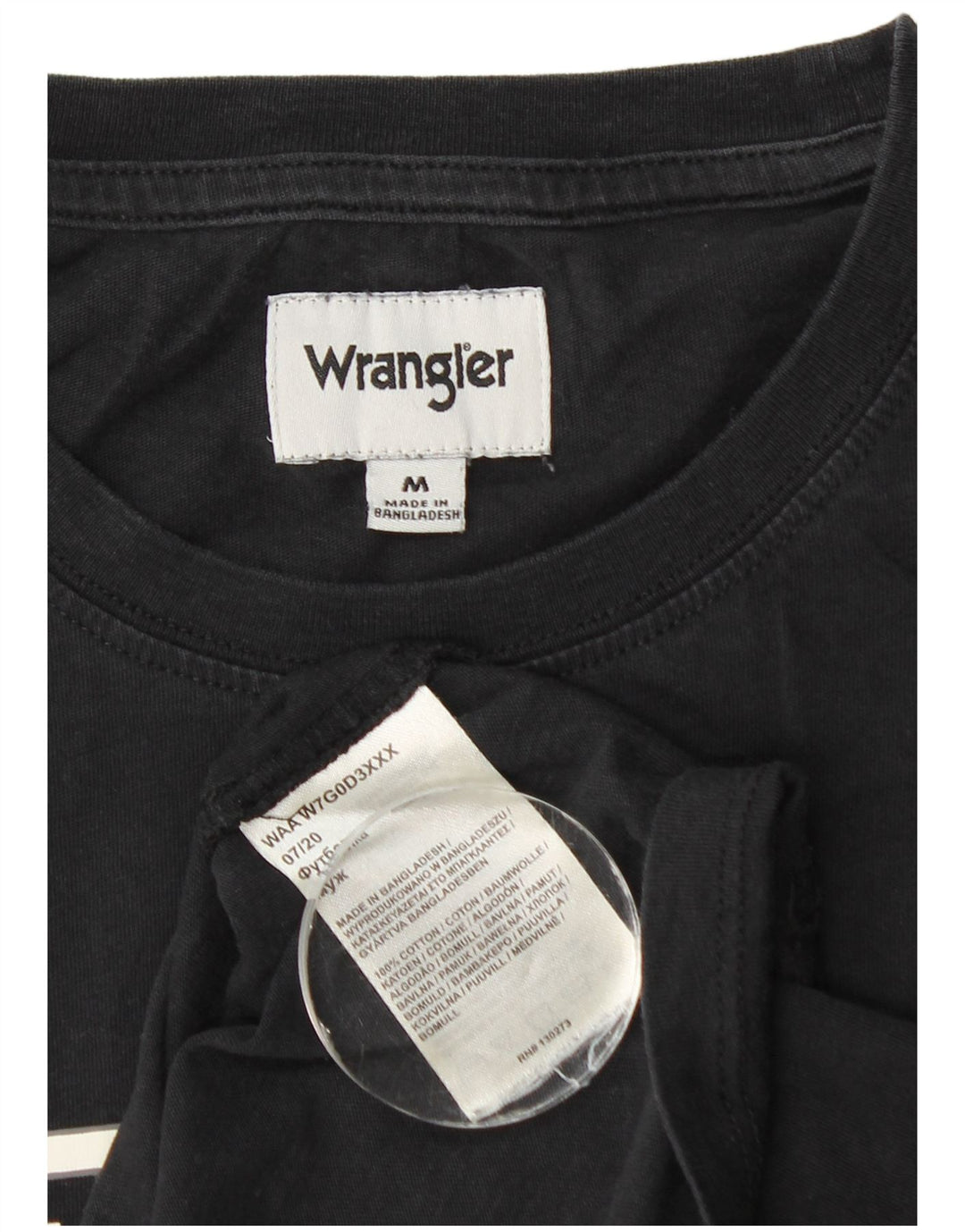 Мужской топ с рисунком Wrangler, средний черный хлопок с длинными рукавами