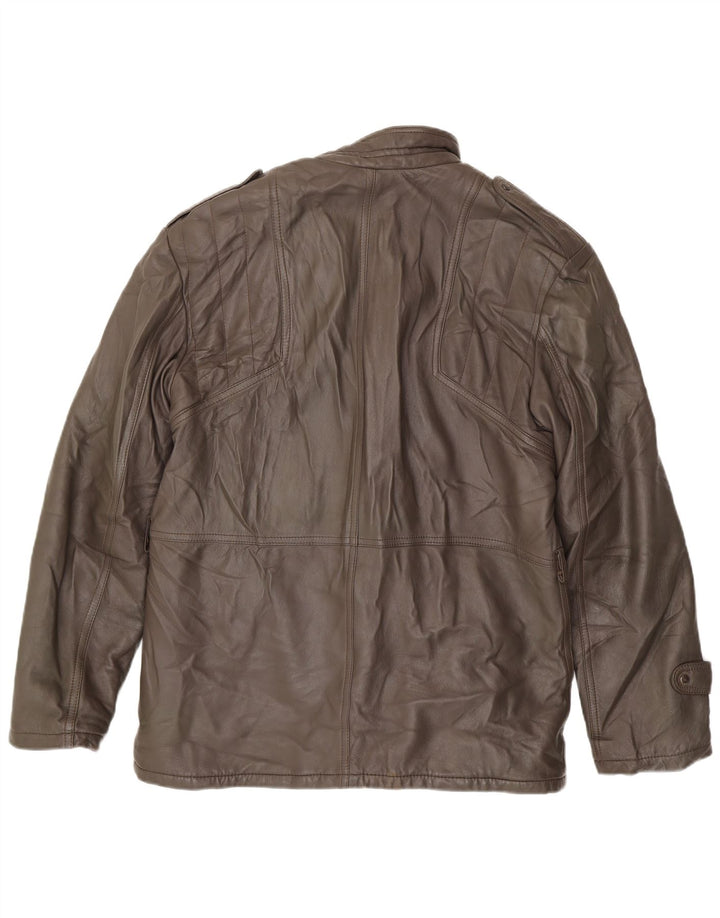 VINTAGE Мужская кожаная куртка IT 54 2XL Коричневая кожа