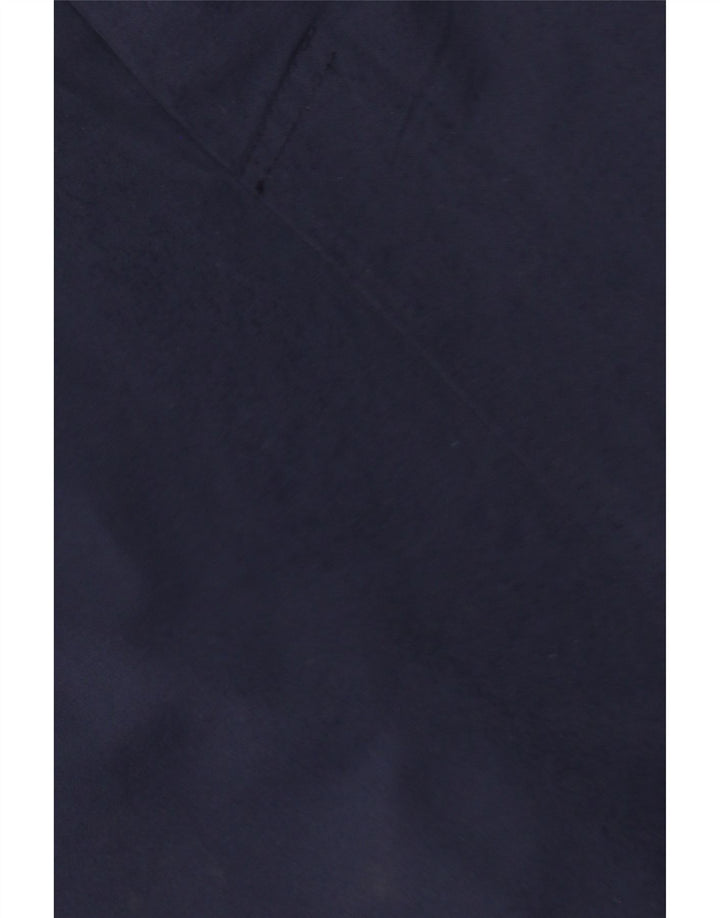 CREW CLOTHING Womens Overcoat UK 14 Large Navy Blue Cotton
