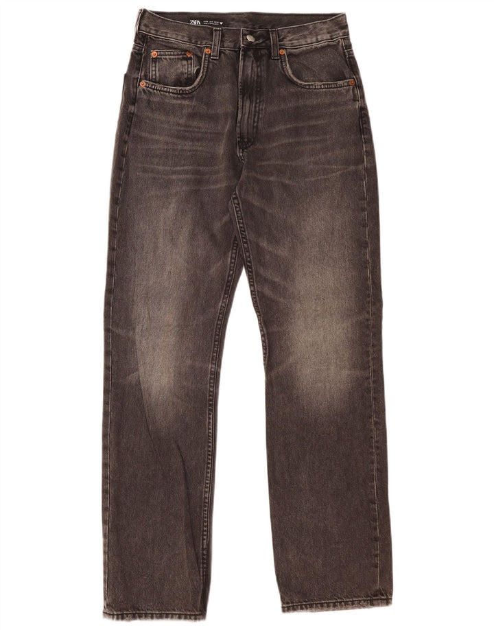 Женские прямые джинсы Zara EU 38, маленькие W29 L30, серый хлопок