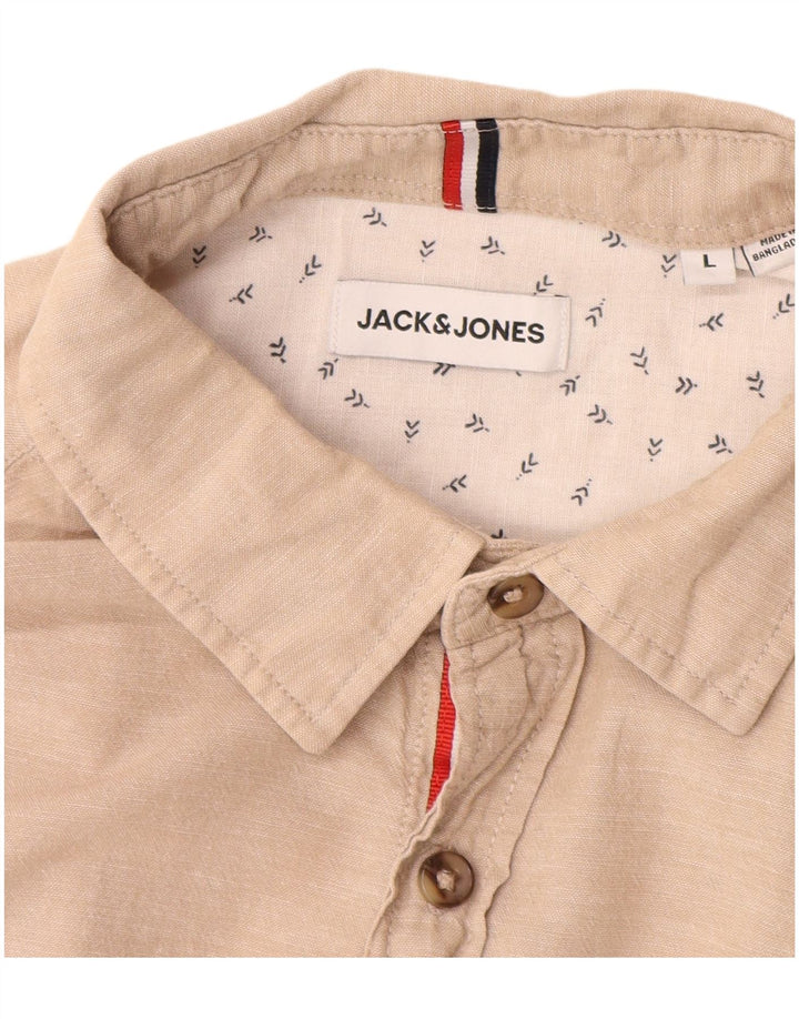 Мужская рубашка Jack & Jones, большая бежевая, хлопок