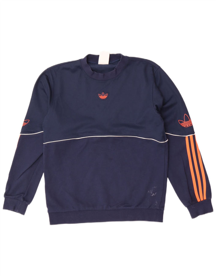 Мужской свитшот Adidas с графическим рисунком, маленький темно-синий, хлопковый