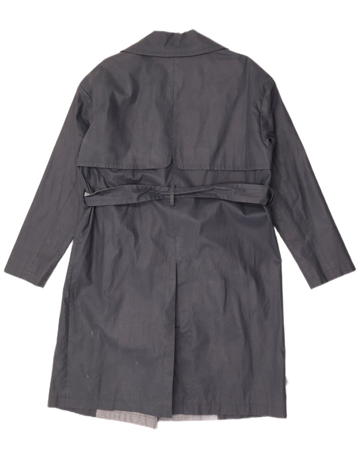 Hobbs Womens Oversized Trench Coat UK 10 Small Black Cotton