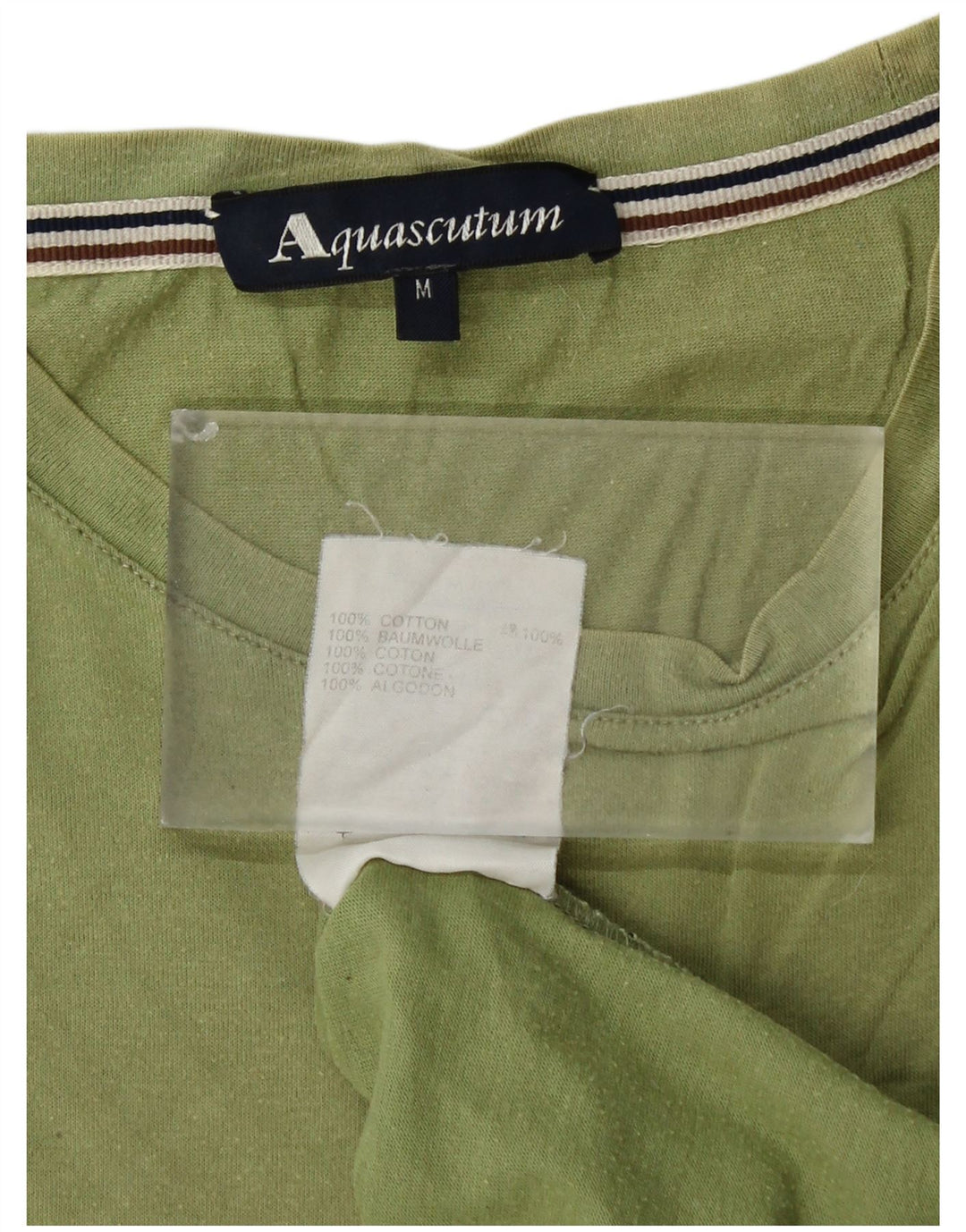 Женская футболка AQUASCUTUM Top UK 14, средний зеленый хлопок
