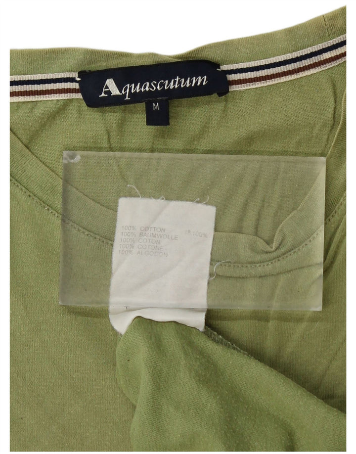 Женская футболка AQUASCUTUM Top UK 14, средний зеленый хлопок