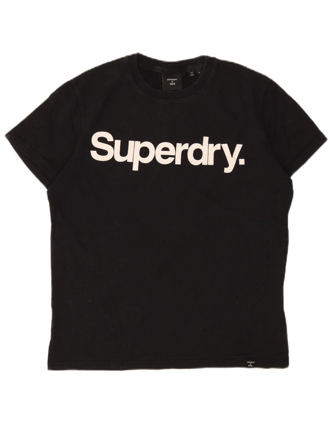 SUPERDRY Женская футболка с рисунком Top UK 16, большой черный хлопок
