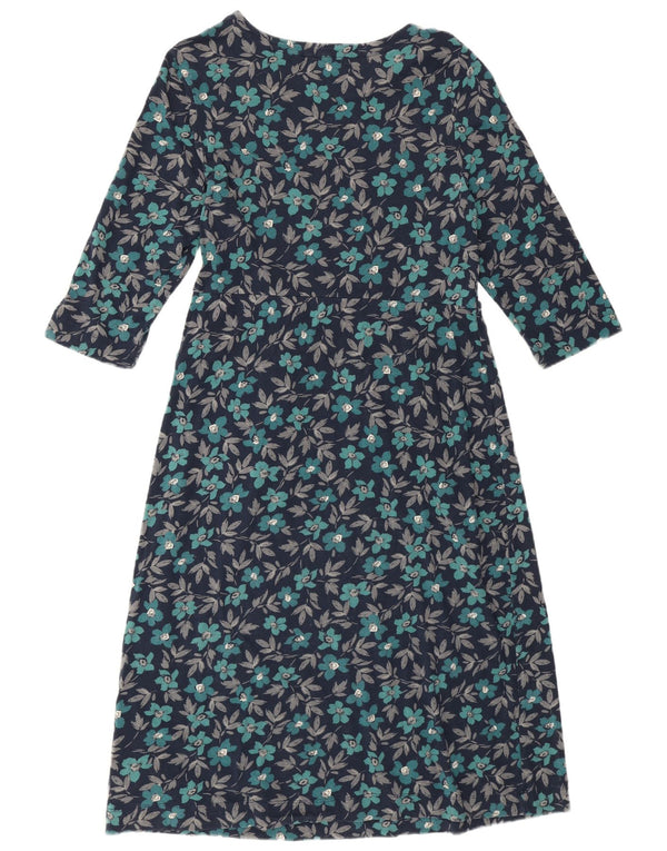 SEASALT CORNWALL Womens A-Line Dress UK 14 Medium Navy Blue Floral