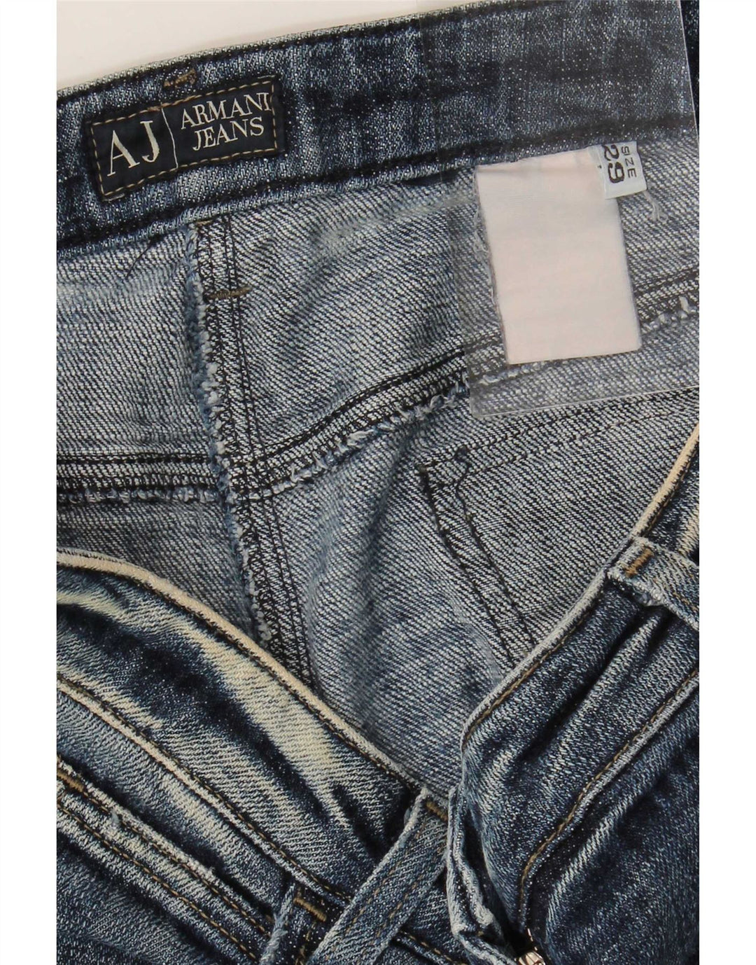 Женские потертые узкие джинсы Armani W29 L29 Темно-синие