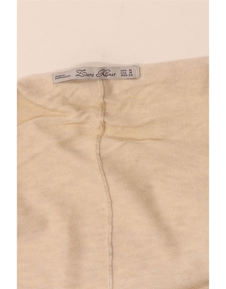 Женский открытый джемпер-пончо Zara UK 14, средний бежевый