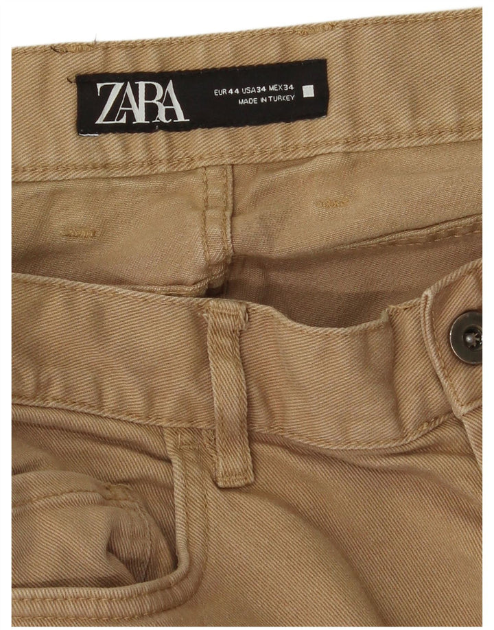 Джинсы мужские узкие Zara EU 44 большие W34 L28 бежевые
