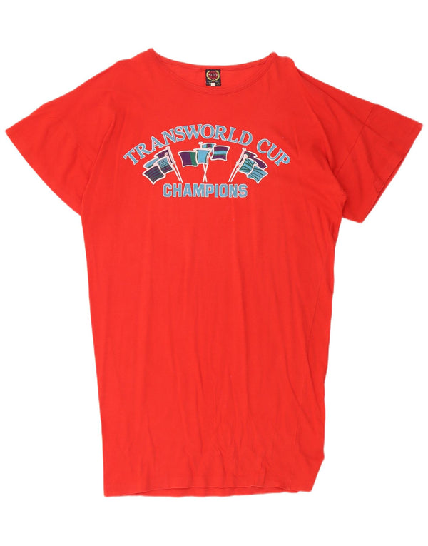 Винтажное женское платье-футболка оверсайз с рисунком IT 42, средний красный хлопок, хлопок