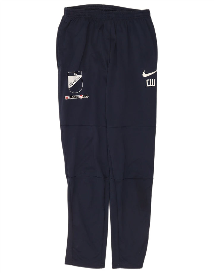 Мужские спортивные брюки Nike Dri Fit с графическим рисунком, средние темно-синие полиэстеровые брюки