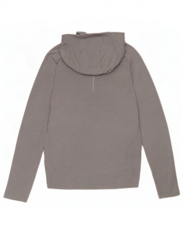Мужской топ Nike Dri Fit с капюшоном и длинными рукавами, средний серый полиэстер с крапинками