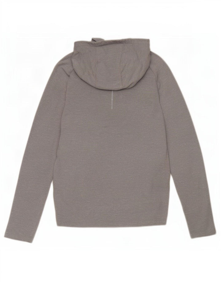 Мужской топ Nike Dri Fit с капюшоном и длинными рукавами, средний серый полиэстер с крапинками