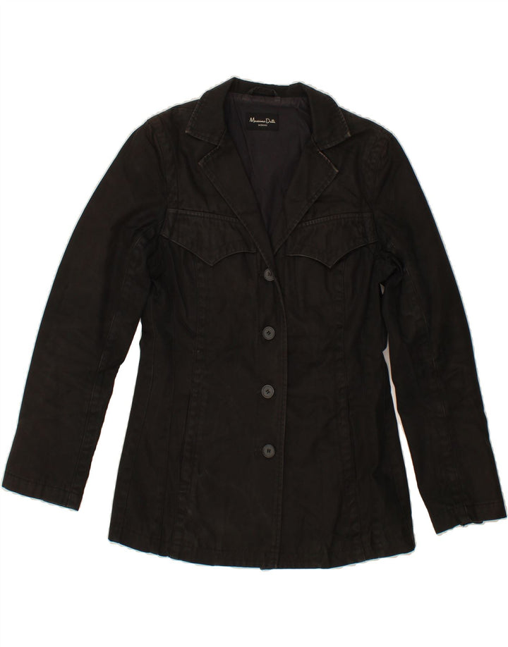 MASSIMO DUTTI Womens 4 Button Blazer Jacket EU 38 Small Black Cotton Vintage Massimo Dutti and Second-Hand Massimo Dutti from Messina Hembry 