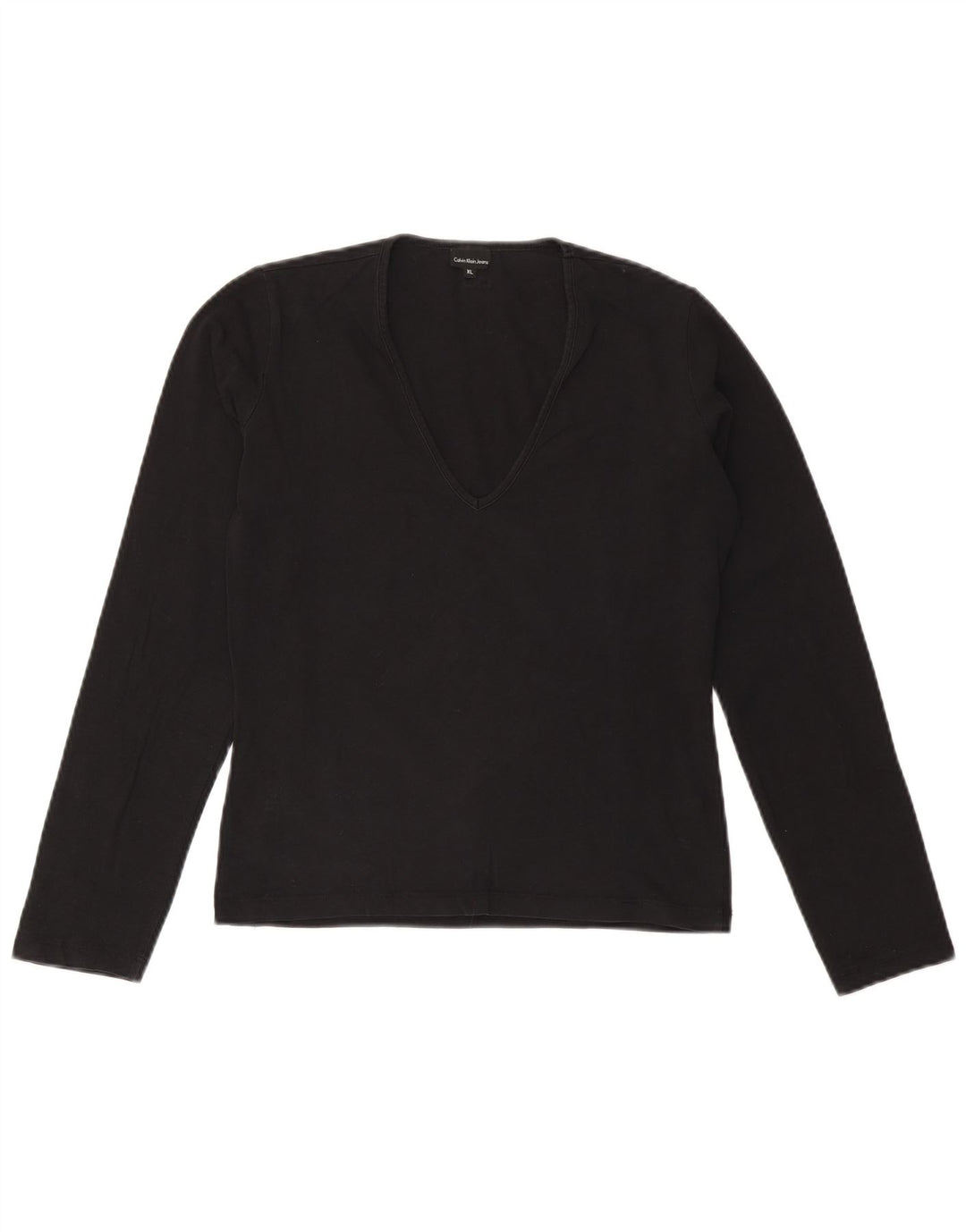 CALVIN KLEIN JEANS Женский топ с длинным рукавом UK 18 XL Черный