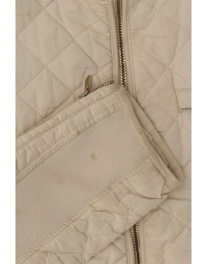 Женская стеганая куртка Zara UK 12 Medium Off White