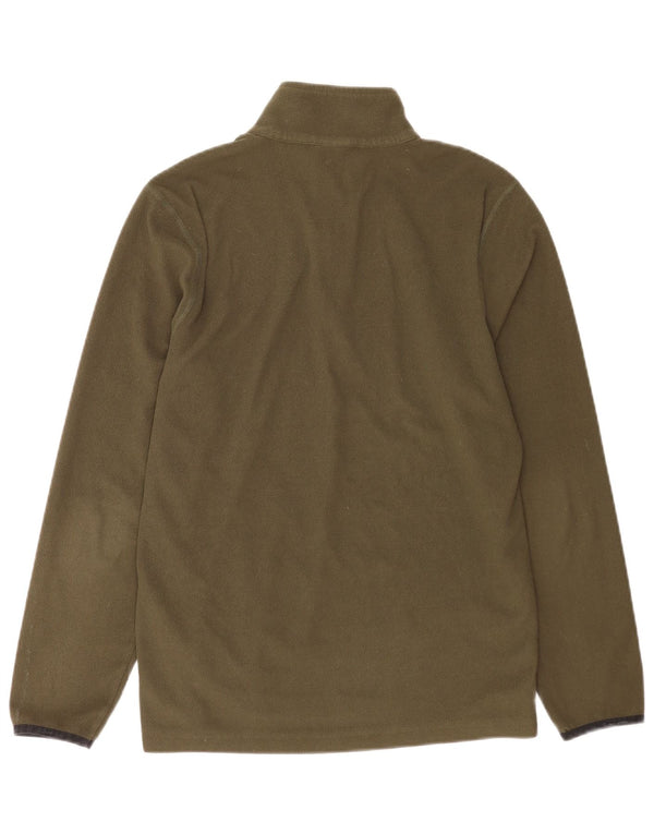 CHAMPION Mens Zip Neck Fleece Jumper Medium Khaki Polyester