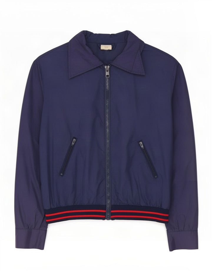 Винтажный мужской бомбер IT 48 Medium Navy Blue Полиамид