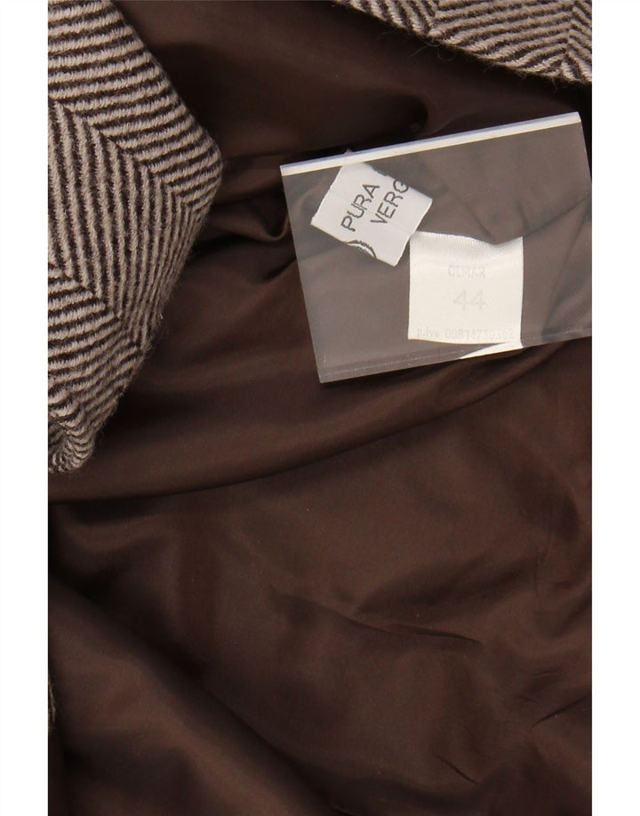Винтажное женское пальто IT 44 Medium Brown Chevron Wool