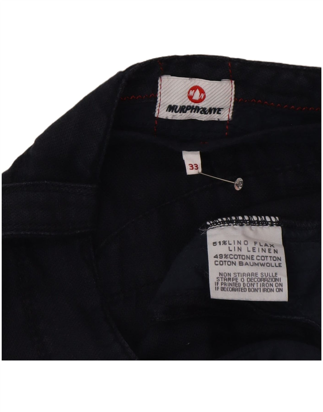 Мужские шорты чинос Murphy & Nye W33 среднего размера, темно-синие, льняные